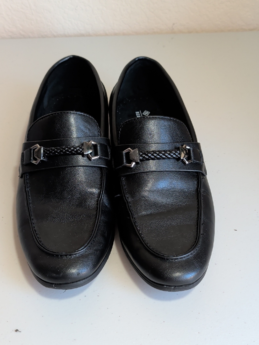 Call It Spring Black Braided Accent Slip-On Loafers